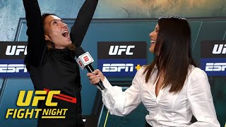 Amanda Ribas shows what her celebration would be after beating Rose Namajunas  ESPN MMA [upl. by Wellesley]