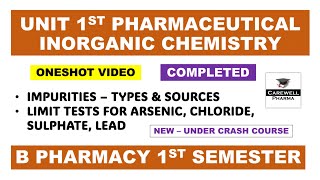 Unit 1 inorganic chemistry  Complete  pharmaceutical inorganic chemistry 1st semester  Carewell [upl. by Eibrik]