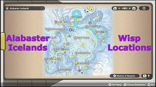 Pokémon Legends Arceus  Alabaster Icelands All 20 Wisp Locations [upl. by Nerot]