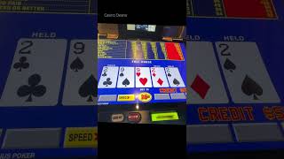 Quad Deuces With a low kicker Single line Video Poker Triple Double Bonus casino poker [upl. by Obaza]