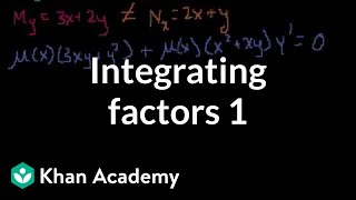 Integrating factors 1  First order differential equations  Khan Academy [upl. by Kristoforo823]