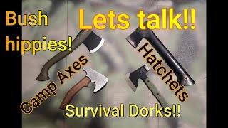 Lets talk camp Axes Hatchets Bush hippies and survival dorks fiskeraxe bpsknives moraaxe [upl. by Corrie]