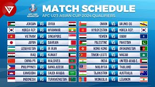 Match Schedule AFC U23 Asian Cup 2024 Qualifiers  Full Fixtures Dates amp Times [upl. by Neibaf]