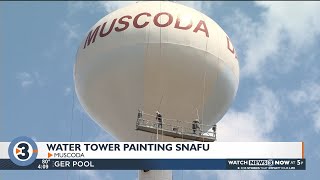 Muscoda water tower painting gone wrong [upl. by Nosyd]