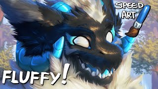 PAINTING A CUTE WICKERBEAST  FireAlpaca Timelapse [upl. by Harmony428]