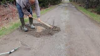 How to fix Potholes in gravel driveway For Free [upl. by Ahsino]