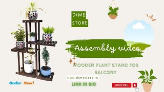 Wooden Plant Stand Product Assembly Video DIY Amazon Product StepbyStep Guide Dime Store [upl. by Darcia]