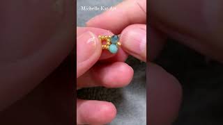 1 minute how to make beaded earrings making earrings with rondelle bead [upl. by Abdel]