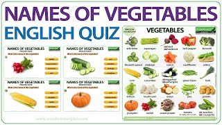 Names of Vegetables in English  Vocabulary Quiz [upl. by Ikairik]