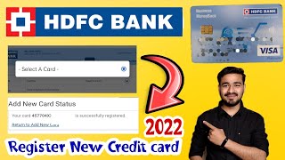 hdfc netbanking credit card registration  how to register hdfc credit card in account make pin [upl. by Elysia]