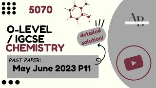 O level Chemistry 5070 MayJune 2023 Past Paper qp11 MCQS [upl. by Aelc]