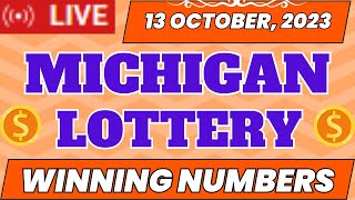 Michigan Evening Lottery Drawing Results  Oct 13 2023  Daily 3  Daily 4  Lotto 47  Powerball [upl. by Jala359]