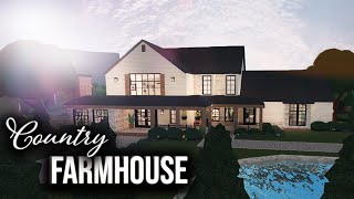 Bloxburg Speedbuild Country Family Farmhouse 2022 [upl. by Ahtabat]