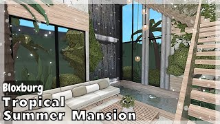 BLOXBURG Tropical Summer Mansion Speedbuild interior  full tour Roblox House Build [upl. by Barolet]