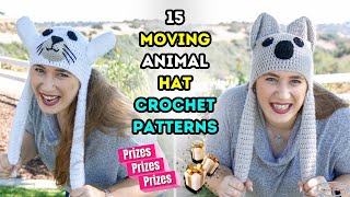 15 Most Popular MOVING ANIMAL Hat Crochet Patterns PLUS PRIZES [upl. by Haila687]