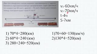 Математика 4 класс Задачи на движение в противоположном направлении [upl. by Merce]