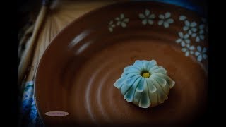 茶果子系列——凛菊 How to make wagashiBlue Chrysanthemum [upl. by Joliet]