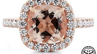 Rose Gold Morganite Halo Engagement Ring [upl. by Derick]