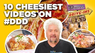 Top 10 Craziest CHEESY DDD Videos of All Time  Diners DriveIns and Dives  Food Network [upl. by Kiryt609]