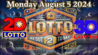 Today PCSO 2pm Lotto Results Monday 5 August 2024 [upl. by Lacym332]