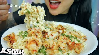 ASMR CREAMY CHEESY SHRIMP PASTA COOKING EATING SOUNDS NO TALKING  SASASMR [upl. by Eidnim]