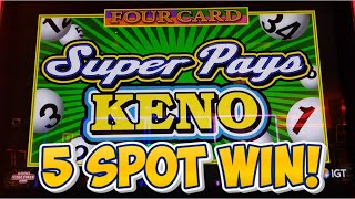 KENO  Super Pays Keno 5 Spot Win kenonation keno lasvegas [upl. by Watters]