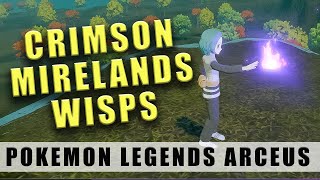 Crimson Mirelands wisps Pokemon Legends Arceus  Map locations [upl. by Bandeen]