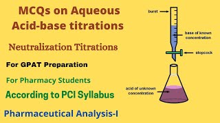 MCQs on Aqueous Acidbase titrations Neutralization titrations PAI PCI Syllabus [upl. by Burnie]