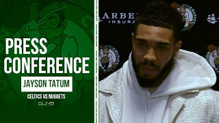 Jayson Tatum REACTS to His Game vs Nuggets  Postgame Interview [upl. by Nalniuq925]