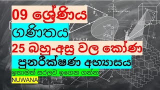 grade 9 maths25 පුනරීක්ෂණ අභ්‍යාසය 25 බහු අස්‍ර වල කෝණ nuwana [upl. by Gresham83]