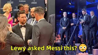 Lewandowski asked Messi to join Barca at Laureus Awards 2023 [upl. by Rim]