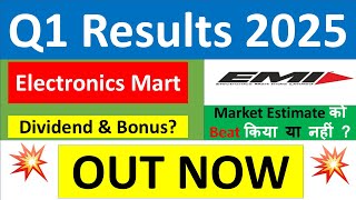 ELECTRONICS MART Q1 results 2025  EMIL results today  ELECTRONICS MART Share News  EMIL Share [upl. by Landon]