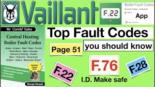 Vaillant F22 Fault Codes This is a guide of the top popular faults from 17 manufactures [upl. by Ipoillak421]