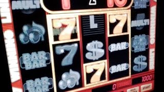 Multi 5 slot machine bonus  thee reel criss cross free spins  BIG WIN [upl. by Akram]