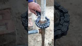 Best homemade pipe wrench from old bike chain and sprocket tools diy shorts [upl. by Milissa284]