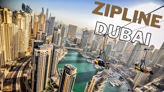 Worlds Longest Urban Zipline  Dubai Marina [upl. by Nallij]