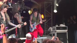 FAN PLAYS STEEL PANTHER ONSTAGE WITH THE BAND [upl. by Yrebmik]