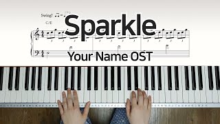 너의 이름은 OST  Sparkle 쉬운 피아노 악보 [upl. by Odlanor]