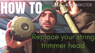 How to replace your string trimmer head Echo SRM 225 [upl. by Wernda]