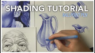 How to Shade with a Ballpoint Pen  Hatching Technique Explained [upl. by Kolodgie]