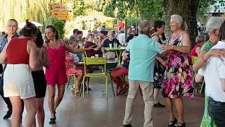 Guinguette Port Avertin Danse en ligne couple Lindy hop Blues [upl. by Annasus]