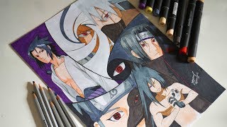 Speed Drawing of Sharingan Characters Naruto OST music [upl. by Nnylorac645]