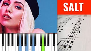 🎼 SALT  AVA MAX PIANO TUTORIAL  SCORE V1 🎹 [upl. by Lynnea657]