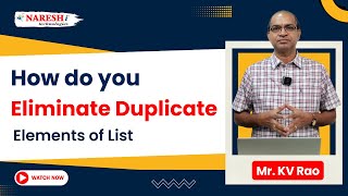 A Python Program that Removes Duplicate Elements from a List  NareshIT [upl. by Arnst86]