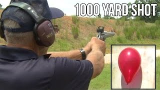 WORLD RECORD 1000 yard shot with a 9mm Hand Gun  SampW 929 by Jerry Miculek [upl. by Aelahs426]