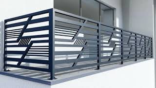 Front balcony grill design  Iron balcony railing modern [upl. by Amora]