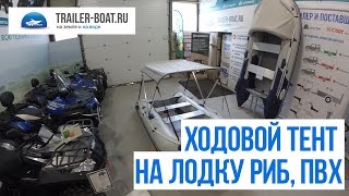 Обзор ходового тента TrailerBoat на лодку ПВХ РИБ Распаковка установка изучение [upl. by Penoyer536]