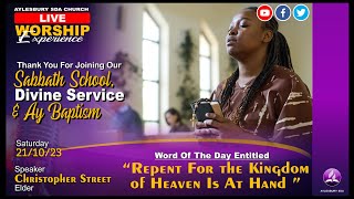 Aylesbury SDA  Sabbath School Divine Service amp AY Baptism Service [upl. by Las47]