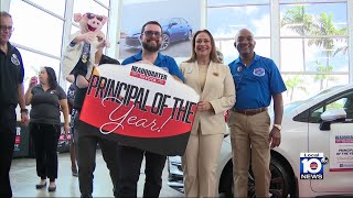 MiamiDade Public Schools awards new car to principal of the year [upl. by Fair]