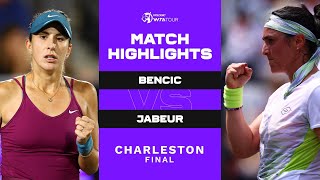 Belinda Bencic vs Ons Jabeur  2023 Charleston Final  WTA Match Highlights [upl. by Rebmeced]